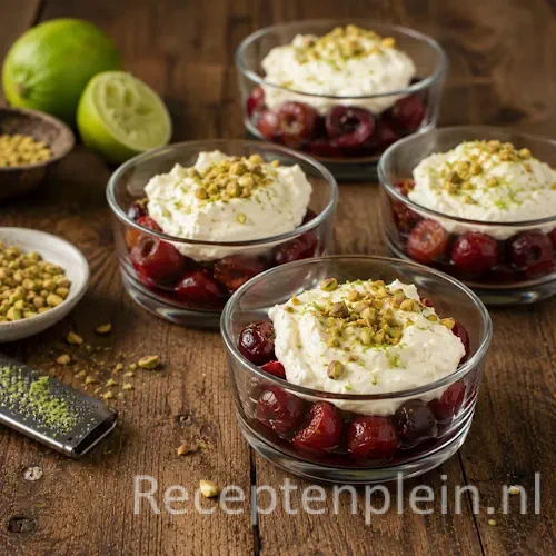 Kersen in Port met Limoenmascarpone